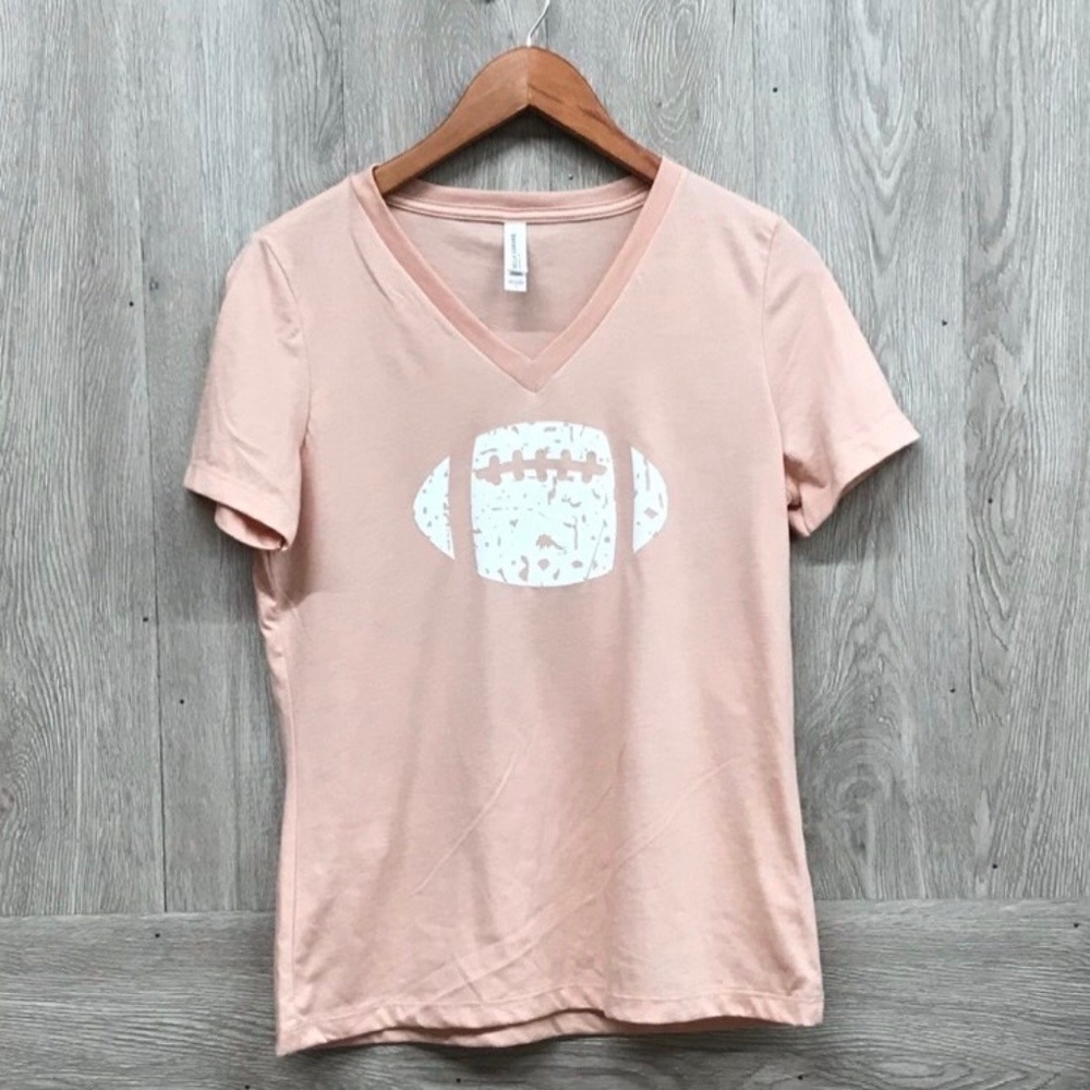 Mauve Distressed Football Handmade VNeck BB270
